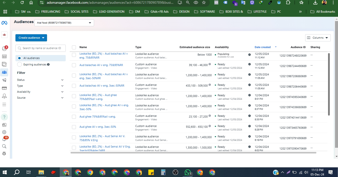 5dec Fb Audience create look a like atal